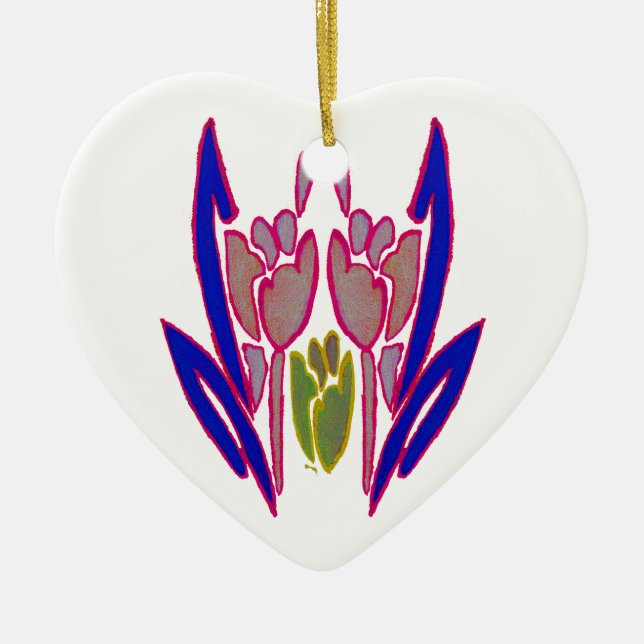 Elegant Rose Watercolor Art Print Ceramic Ornament (Front)
