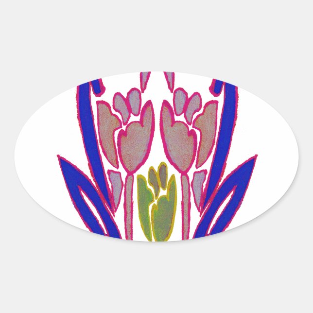 Elegant Rose Watercolor Art Print Oval Sticker (Front)