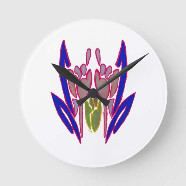 Elegant Rose Watercolor Art Print Round Clock (Front)