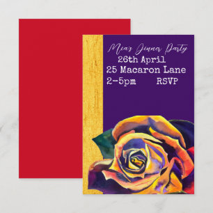 Elegant rose watercolor dinner party invitation