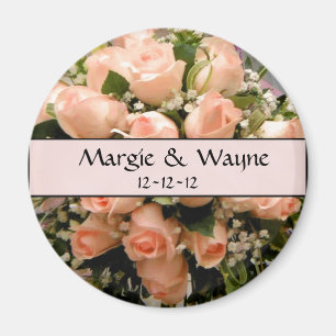 ELEGANT ROSE WEDDING FAVOR MAGNET