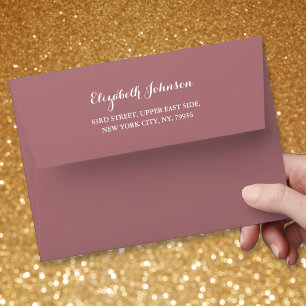 Elegant Rose Wedding Invitation Pre Addressed 5x7 Envelope