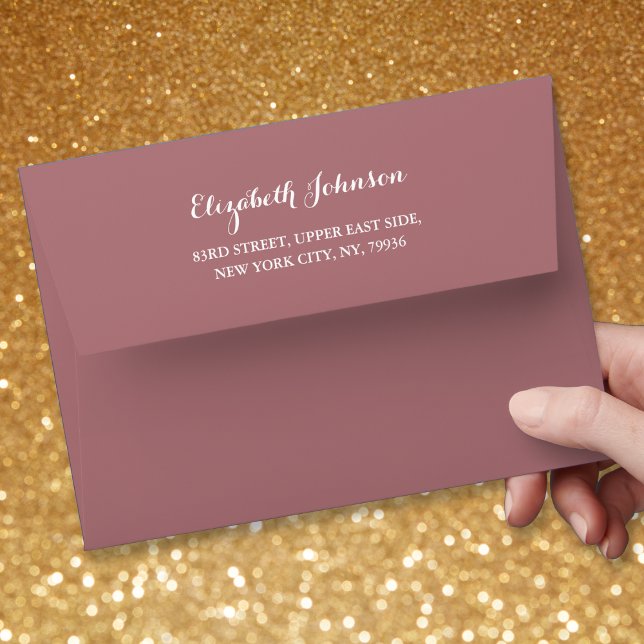 Elegant Rose Wedding Invitation Pre Addressed 5x7 Envelope (Elegant Rose Wedding Invitation Pre Addressed 5x7 Envelope)
