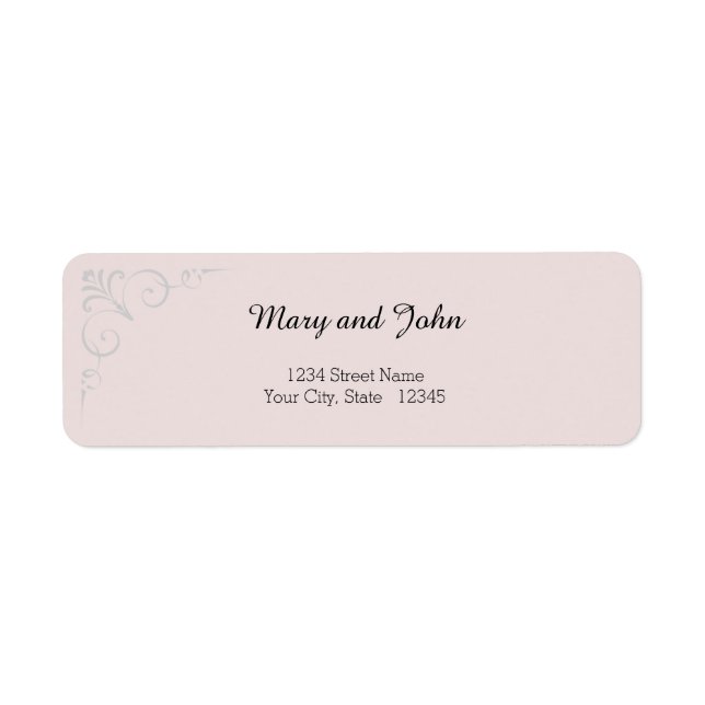 Elegant Rose Wedding Label Return Address (Front)