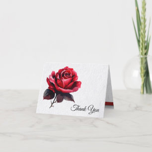Elegant Rose Wedding Thank You Card