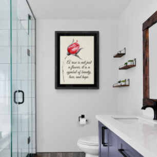 Elegant Rose with Inspirational Quote Photo Print