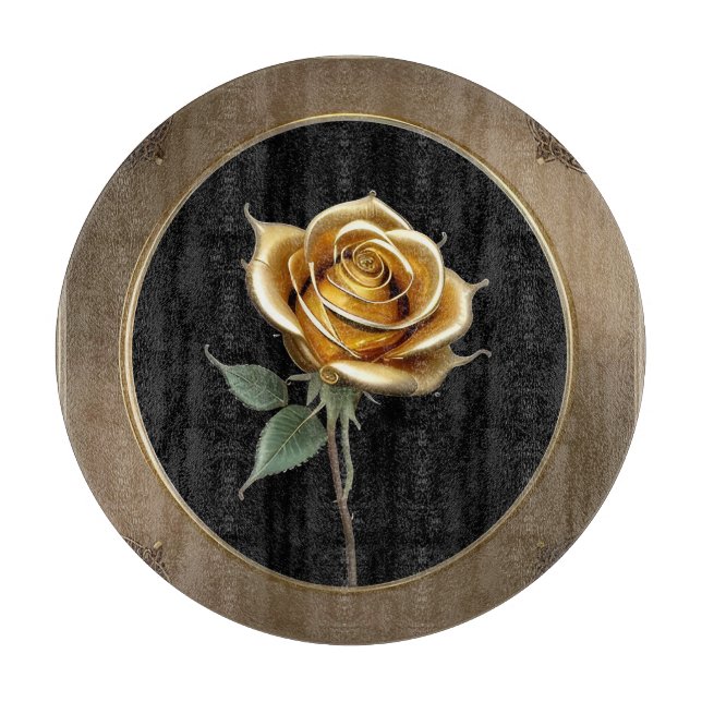 Elegant Rose with Ornate Decorative Frame Cutting Board (Front)