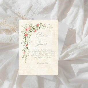 Elegant Rose Wreath Wedding Party Invitation
