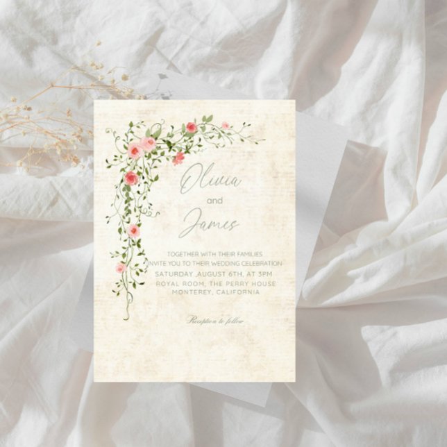 Elegant Rose Wreath Wedding Party Invitation (Creator Uploaded)