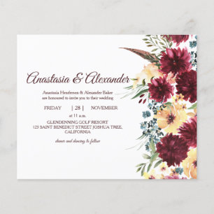 Elegant RoseBudget Invitation to wedding ceremony. Flyer