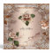 Elegant Roses Beige Cream Gold Butterfly Floral