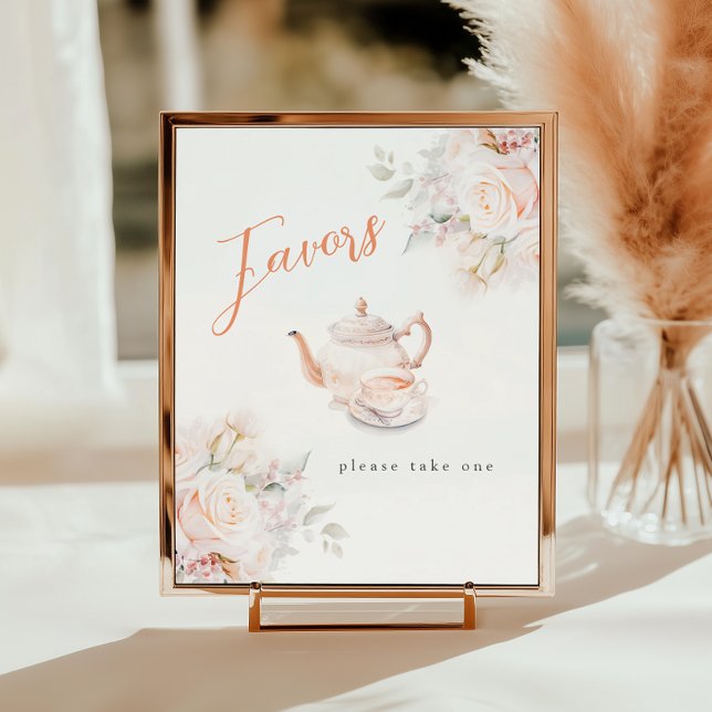 Elegant Roses Bridal Tea Party Favours Poster (Creator Uploaded)
