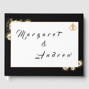 Elegant Roses Catholic Wedding Response Card Guest Book