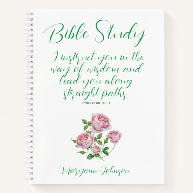 Elegant Roses Christian Bible Study Notebook (Front)