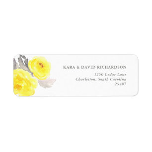 Elégant Roses d'aquarelle jaune et gris