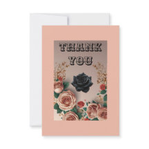 Elegant Roses Flat Thank You Card