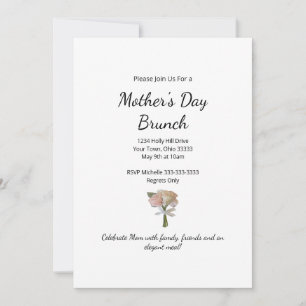 Elegant Roses Floral Mother's Day Brunch Invitation