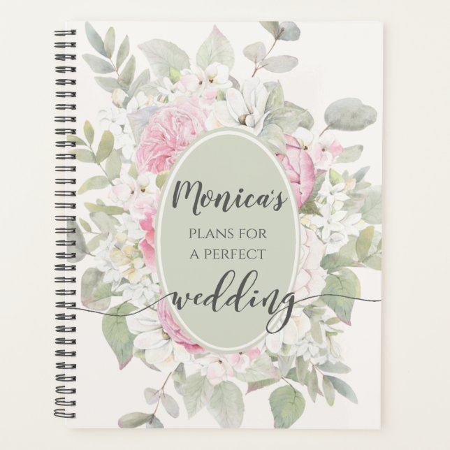 Élégant Roses floraux et Wedding planner de pivoin (Devant)