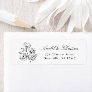 Élégant Roses floraux Mariage feuillet Adresse de 