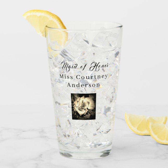 Elegant Roses Glass Cup (Front Ice)