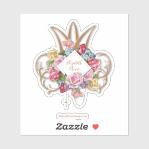 Elegant Roses Holy Rosary Marian Monogram 