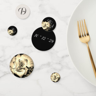 Elegant Roses Monogrammed Confetti