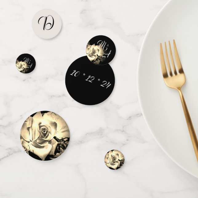 Elegant Roses Monogrammed Confetti (Group)