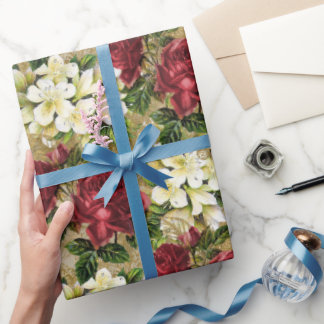 Elegant roses pattern wrapping paper