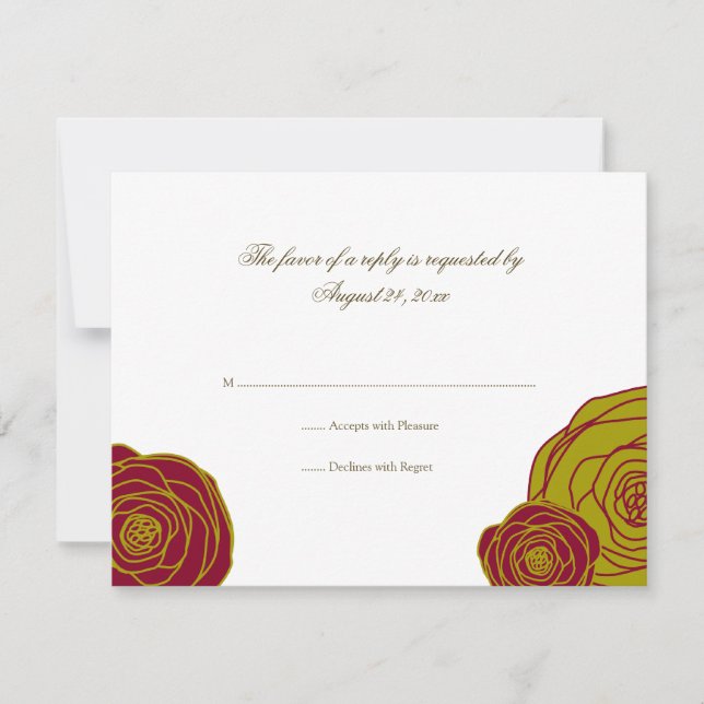 Elegant Roses RSVP Card (Front)