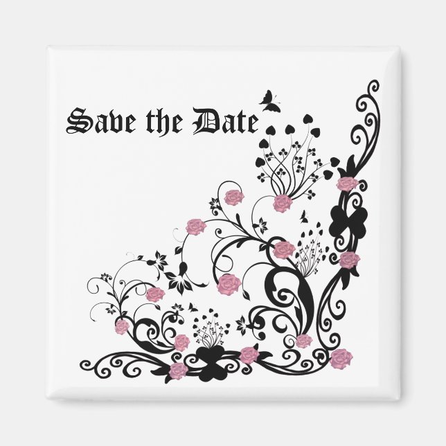 elegant roses Save the Date Magnet (Front)