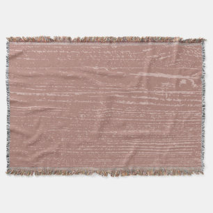 Elegant Rosy Brown Wood Grain Throw Blanket