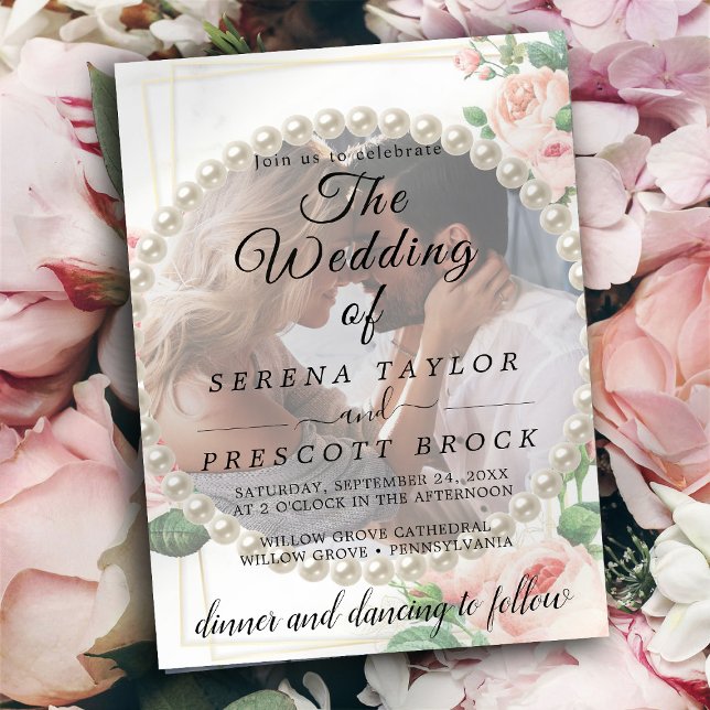 Elegant Rosy Vellum Overlay Wedding  Invitation (Creator Uploaded)