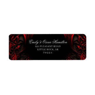 Élégant rouge et noir gothique Damask Adresse de r