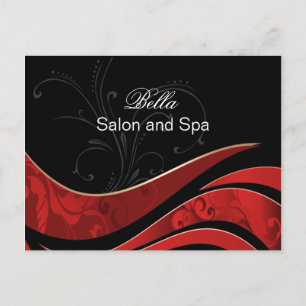 élégant rouge fleuriserie business ThankYou Cartes