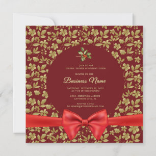 Élégant Rouge or Noël Business Party Invitation
