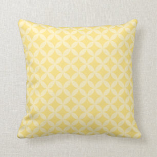 Elegant round pattern pastel yellow zipper throw pillow