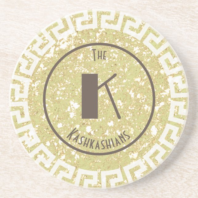 Elegant Round Personalized Coaster (Front)