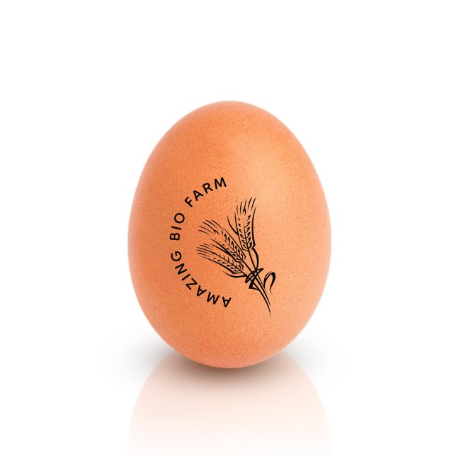 Elegant Round Simple Custom Name Farm Carton Eggs Rubber Stamp (Creator Uploaded)