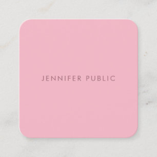 Elegant Rounded Pale Pink Minimal Design Template Square Business Card