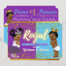 Elegant Royal African Gender Reveal Purple & Blue