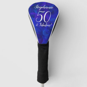 Elegant Royal Blue 50 and Fabulous Birthday Party Golf Head Cover