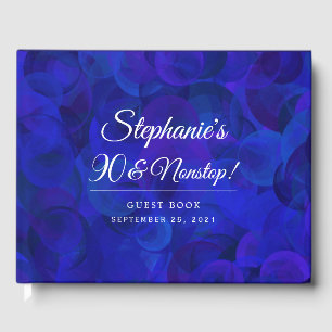 Elegant Royal Blue 90 and Nonstop Birthday Party Guest Book