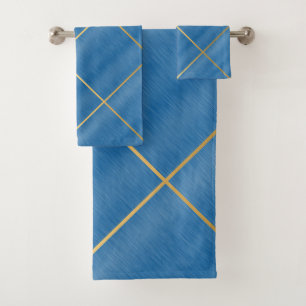 ELEGANT ROYAL BLUE DESIGN BATH TOWEL SET