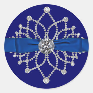 Elegant Royal Blue Diamonds Sticker