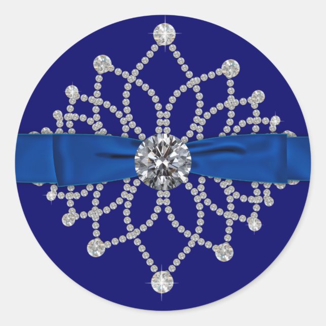 Elegant Royal Blue Diamonds Sticker (Front)