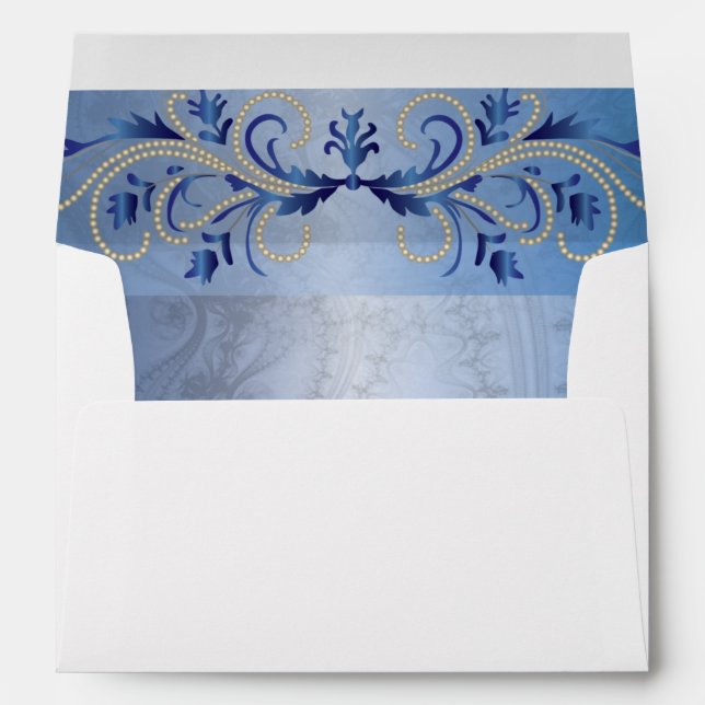 Elegant Royal Blue Envelope Liner (Back (Bottom))