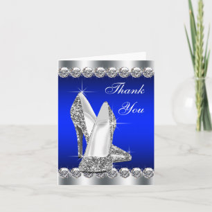 Elégant Royal Blue High Heel Chaussure Merci Carte