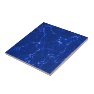 Elegant Royal Blue Marble with White Veins Tile