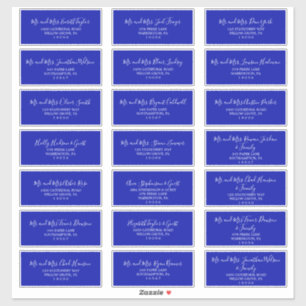 Elégant Royal Blue Mariage Étiquettes de adresse i