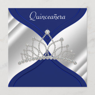 Elegant Royal Blue Quinceanera Invitations